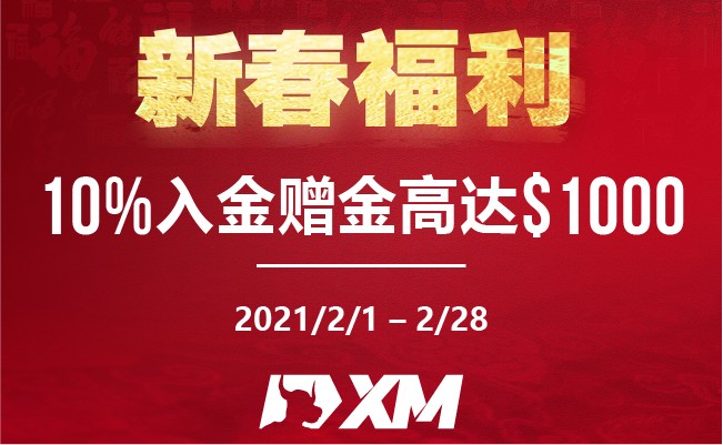 新春福利赠金—10%入金赠金高达$1000