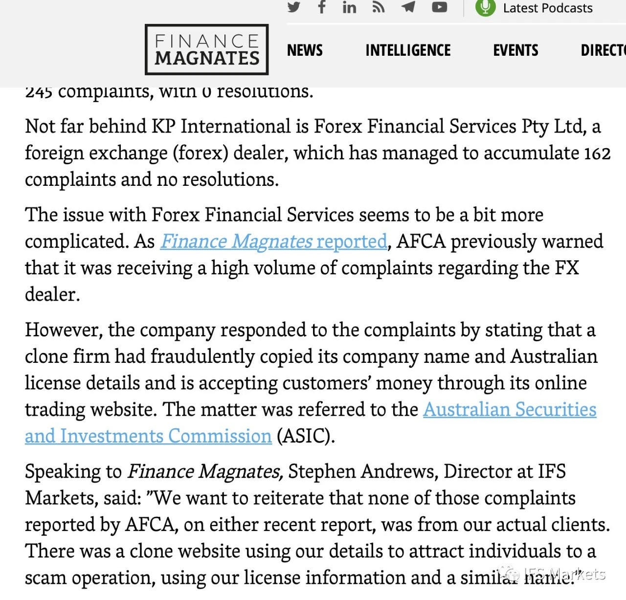 IFS Markets品牌被山寨克隆，无辜躺了数百枪！
