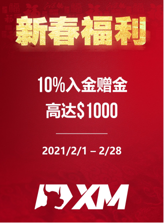 新春福利赠金—10%入金赠金高达00