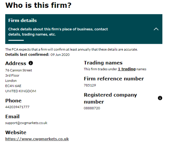 FCA监管官网是多少？如何在FCA官网查询CWG Markets监管信息