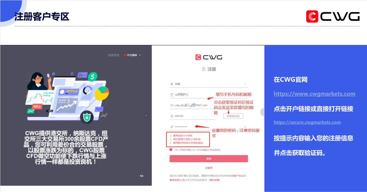CWG Markets外汇平台开户流程详解