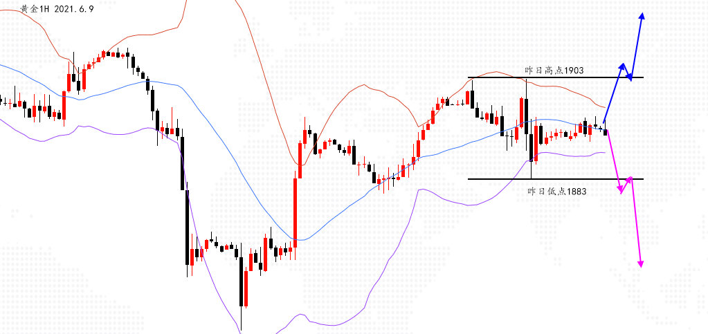 沈皓南：黄金今日震荡，重点关注1903-1883破位情况