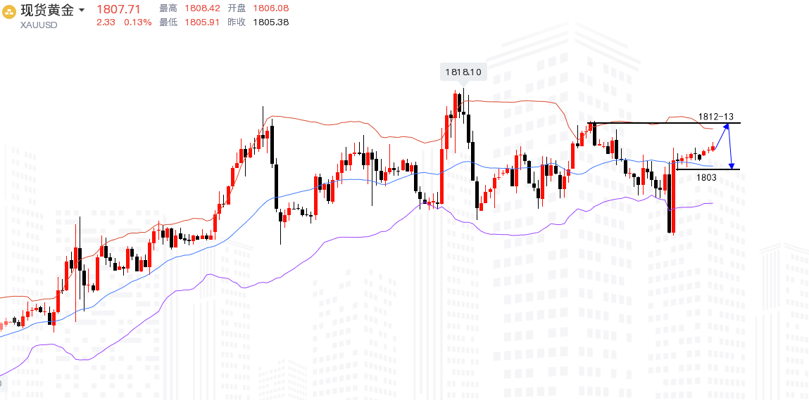 沈皓南：黄金探底回升仍震荡，1812-13双顶做空位