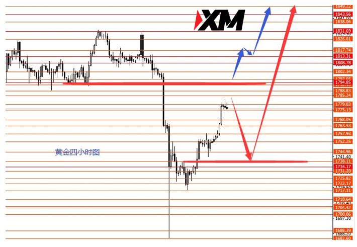 XM 黄金短空中线看涨