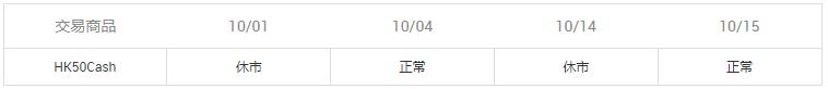 XM重要通知 – 10月银行假日