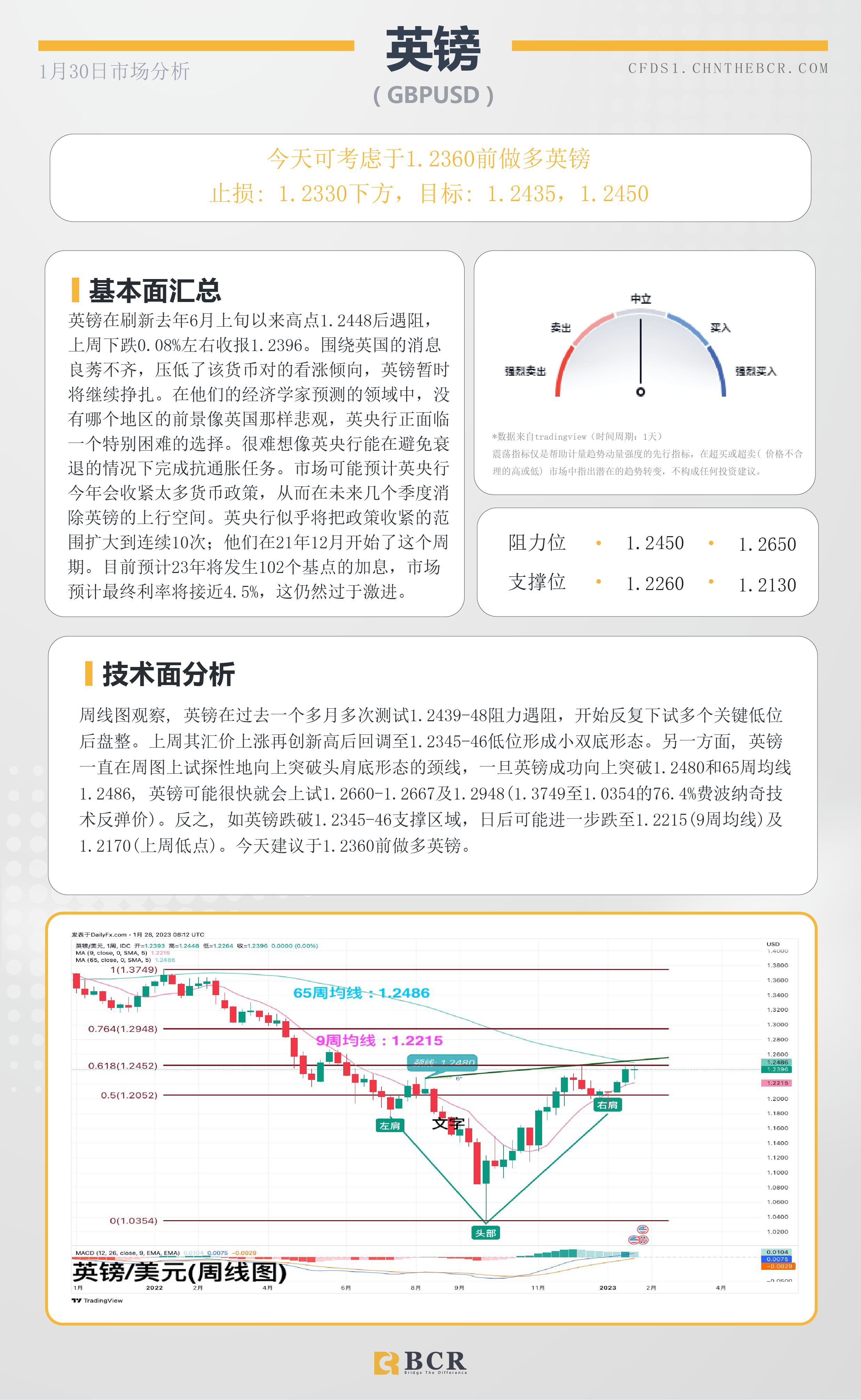 BCR每日早评及分析-2023年1月30日