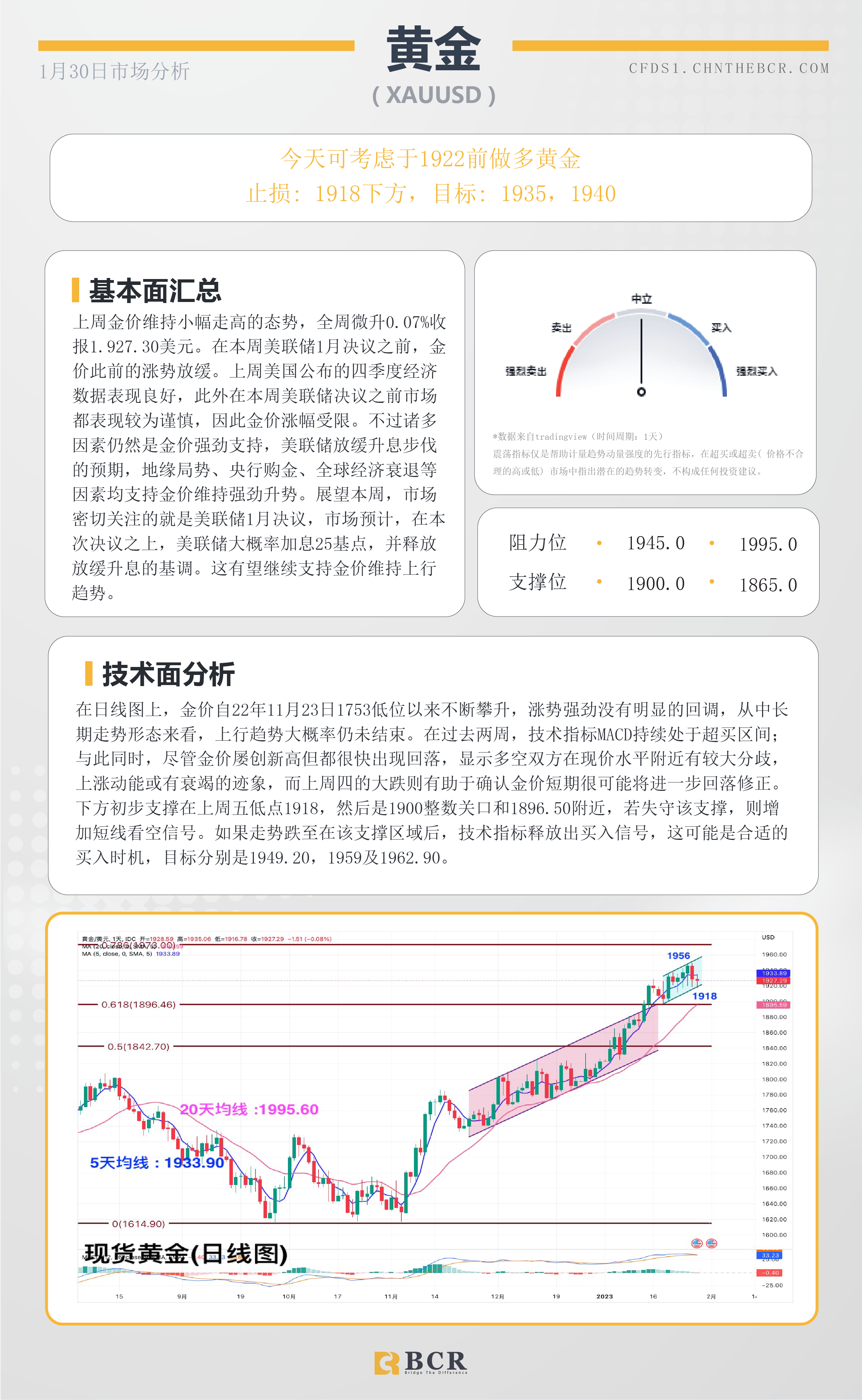 BCR每日早评及分析-2023年1月30日