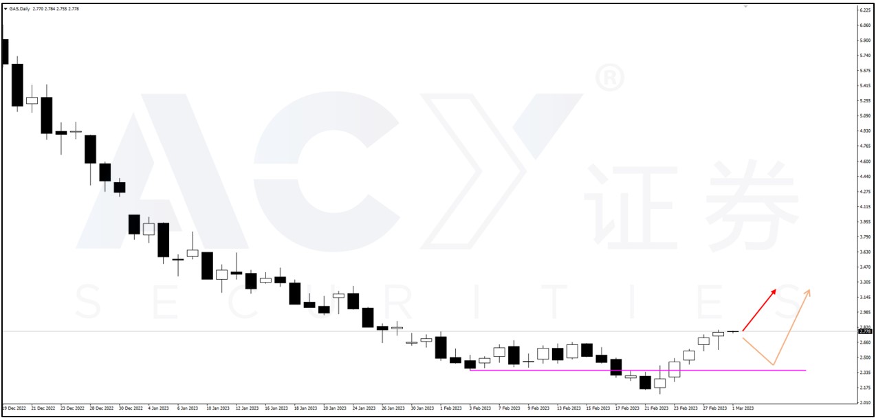  【ACY证券】天然气月线收升，出现破底翻做多机会?