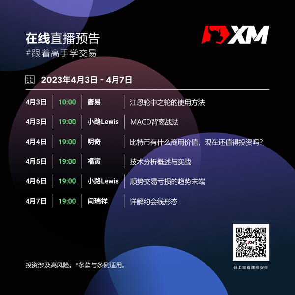 XM中文在线直播课程，本周预告（4/3-4/7）