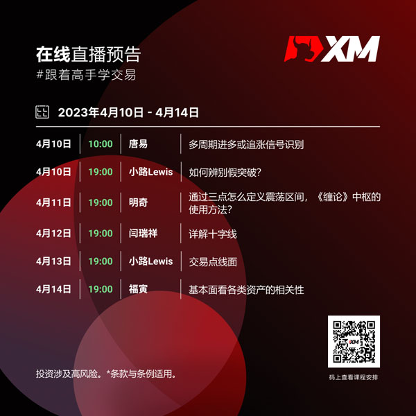 XM中文在线直播课程，本周预告（4/10-4/14）