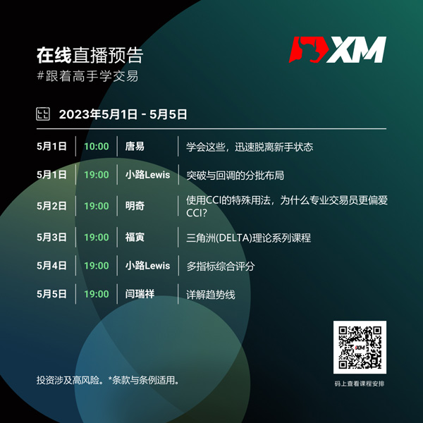 XM中文在线直播课程，本周预告（5/1-5/5）