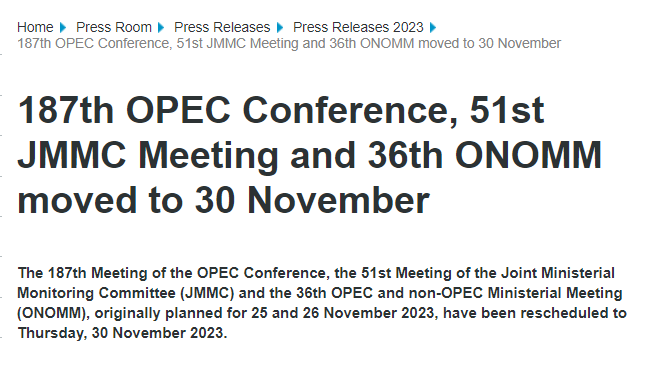 行业动态 | OPEC 无预警推迟会议，油价短线涨跌 