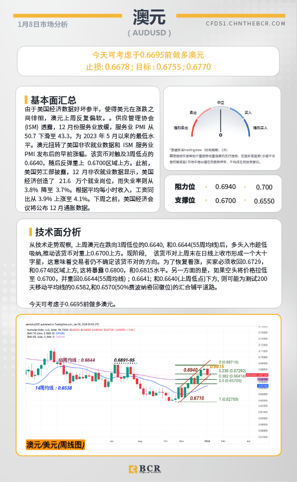 BCR每日早评及分析-2024年1月8日