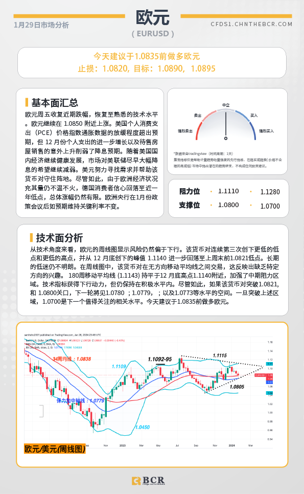 BCR每日早评及分析-2024年1月29日