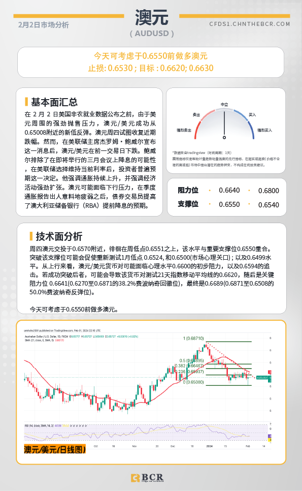 BCR每日早评及分析-2024年2月2日