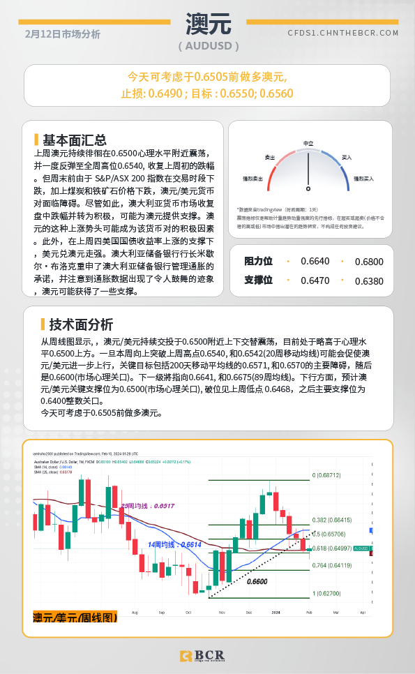 BCR每日早评及分析-2024年2月12日