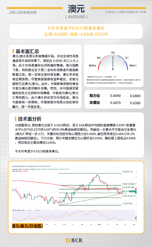 BCR每日早评及分析-2024年2月13日