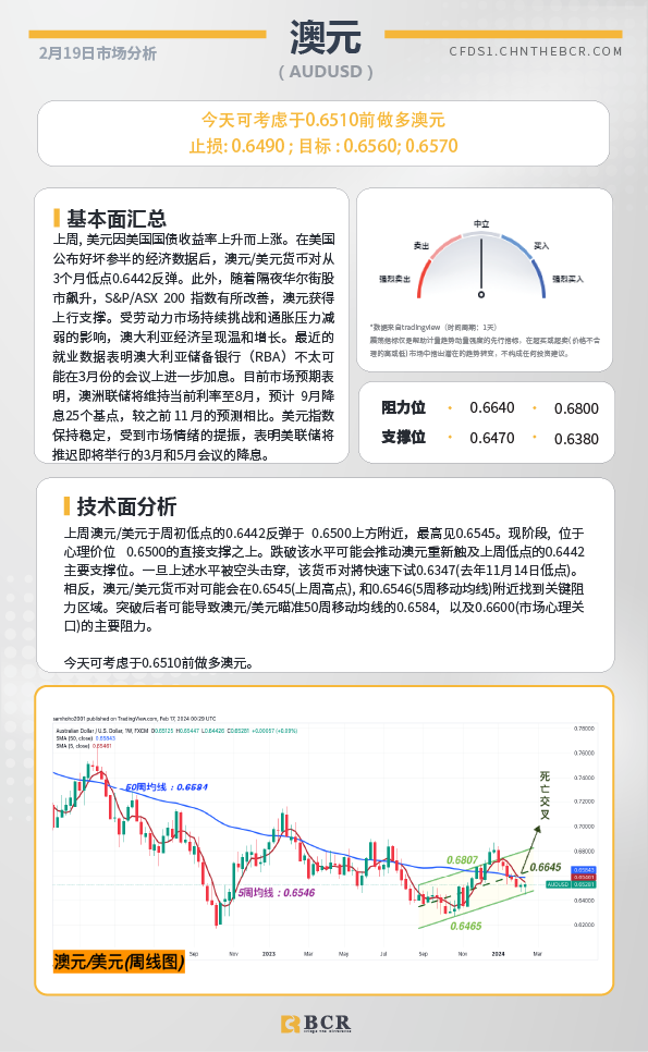 BCR每日早评及分析-2024年2月19日