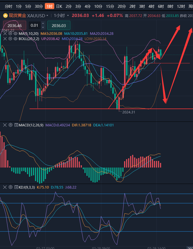 龚关铭：2.29黄金、原油、镑日、美加、澳美今日行情分析及策略！