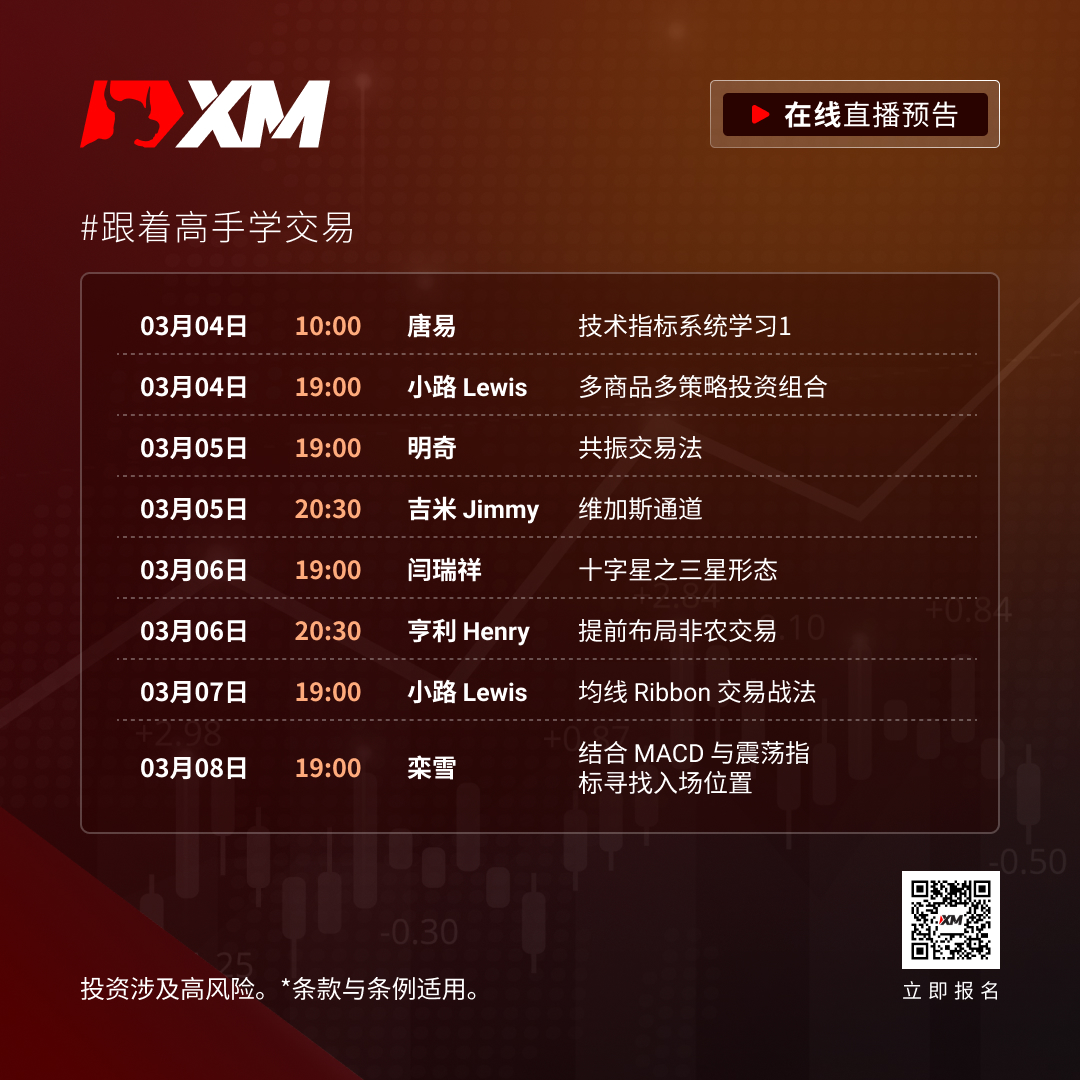 |XM| 中文在线直播课程，本周预告（3/4-3/8）