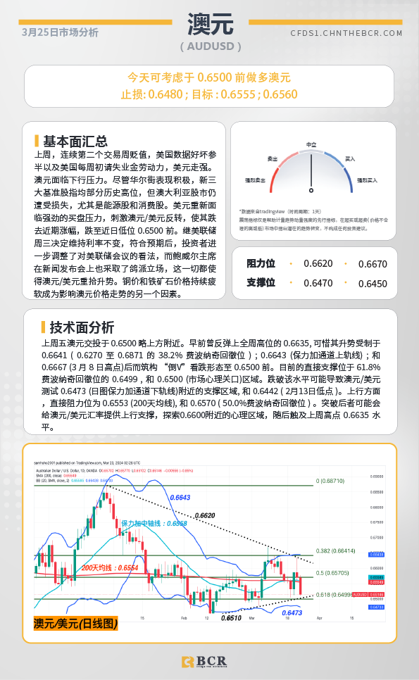 BCR每日早评及分析-2024年3月25日