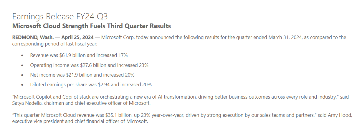行业动态 | 谷歌史上首次分红，微软业绩强劲涨超 5% 