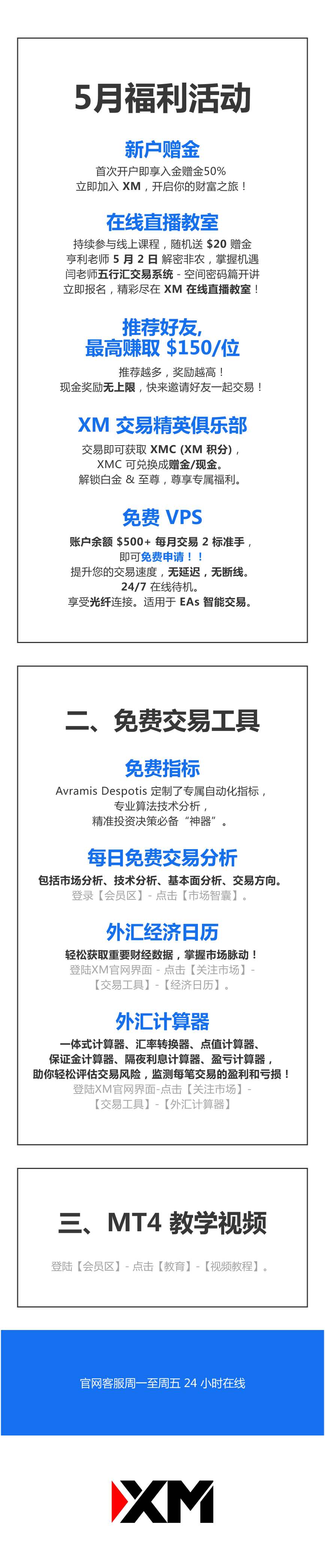 查收提醒 — XM 5月福利活动集锦！