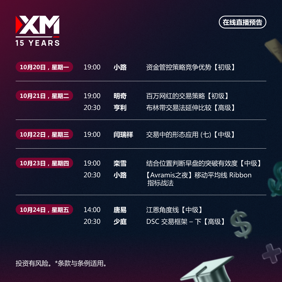 |XM| 中文在线直播讲座，本周预告（10/20-10/24）