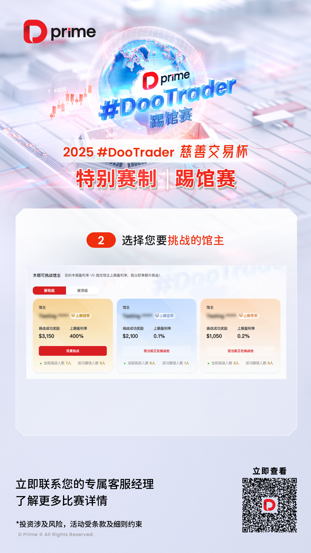 2025 D Prime #DooTrader 慈善交易杯｜特别赛制踢馆赛新一轮开赛