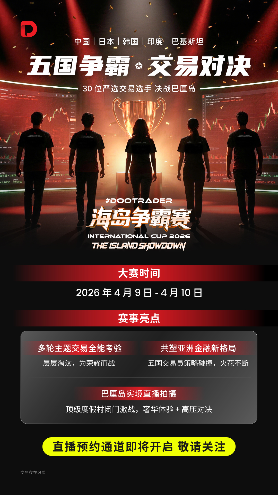跨越五国，决战巴厘！ #DooTrader 海岛争霸赛即将开启！